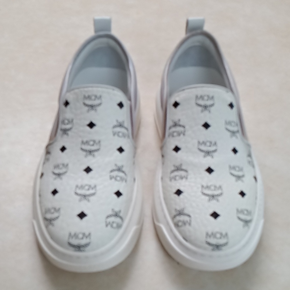 MCM Leather Sneakers US5 Coated Visetos Slip On NWOB